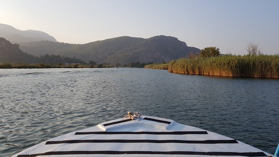 River boat at dusk Dalyan