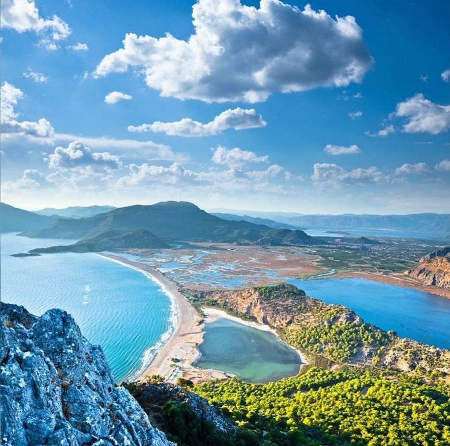 Iztuzu Beach from above — 4.5km of white sand and turquoise sea